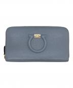 Salvatore Ferragamoサルヴァトーレ フェラガモ）の古着「ガンチーニラウンドファスナーウォレット」｜ブルー