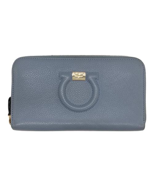 Salvatore Ferragamo（サルヴァトーレ フェラガモ）Salvatore Ferragamo (サルヴァトーレ フェラガモ) ガンチーニラウンドファスナーウォレット ブルー サイズ:-の古着・服飾アイテム