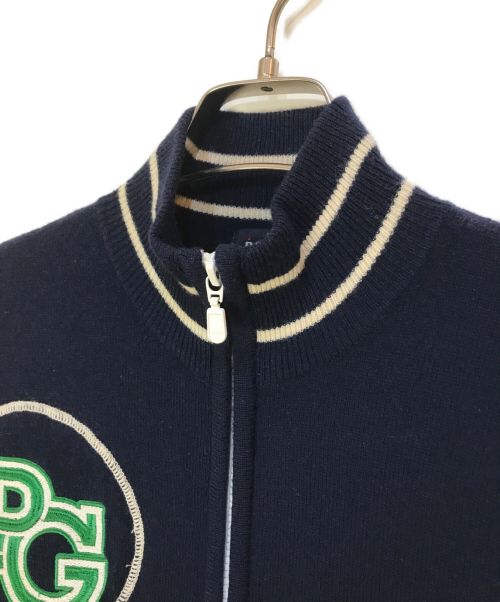 PEARLY GATES（パーリーゲイツ）PEARLY GATES (パーリーゲイツ) ウールカシミヤジップアップニット ネイビー サイズ:4の古着・服飾アイテム