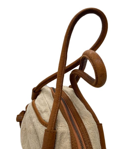 genten（ゲンテン）genten (ゲンテン) レザーキャンパストートバッグ ブラウンの古着・服飾アイテム