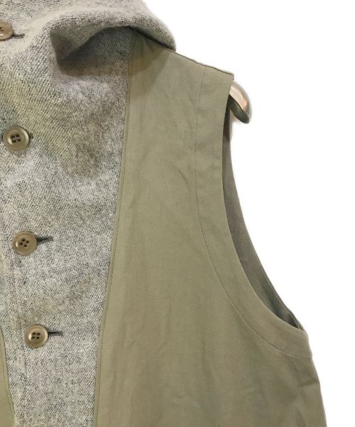 Y's（ワイズ）Y's (ワイズ) Cotton Switching Sleeveless Flare Dress ベージュ サイズ:2の古着・服飾アイテム