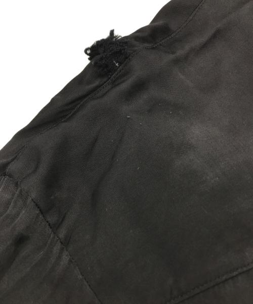 Y's（ワイズ）Y's (ワイズ) レーヨンサテン アーガイル 刺繍 フライ ブラウス ブラック サイズ:2の古着・服飾アイテム