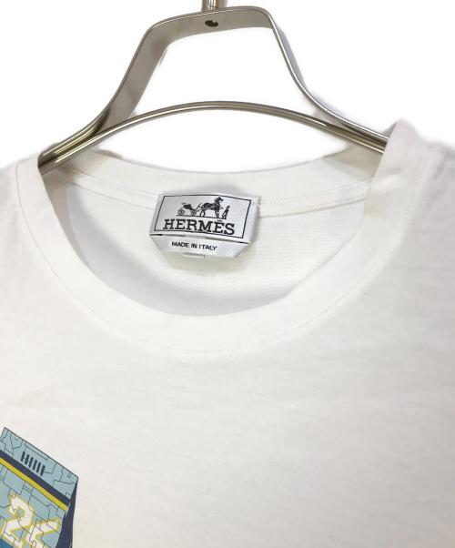 HERMES（エルメス）HERMES (エルメス) オデッセイ クルーネックTシャツ ホワイト サイズ:Lの古着・服飾アイテム