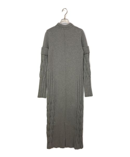 UN3D.（アンスリード）UN3D. (アンスリード) アームウォーマーニットワンピース グレー サイズ:36の古着・服飾アイテム