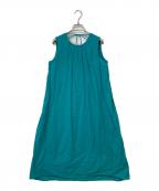 THREE DOTSスリードッツ）の古着「Cotton loan flair dress」｜グリーン