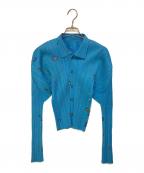 PLEATS PLEASEプリーツプリーズ）の古着「プリーツシャツ」｜ブルー