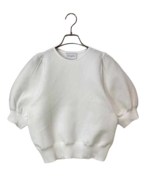 UNITED ARROWS（ユナイテッドアローズ）UNITED ARROWS (ユナイテッドアローズ) パフスリーブ ガーター ニット ホワイト サイズ:-の古着・服飾アイテム