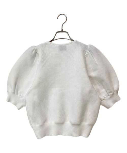 UNITED ARROWS（ユナイテッドアローズ）UNITED ARROWS (ユナイテッドアローズ) パフスリーブ ガーター ニット ホワイト サイズ:-の古着・服飾アイテム