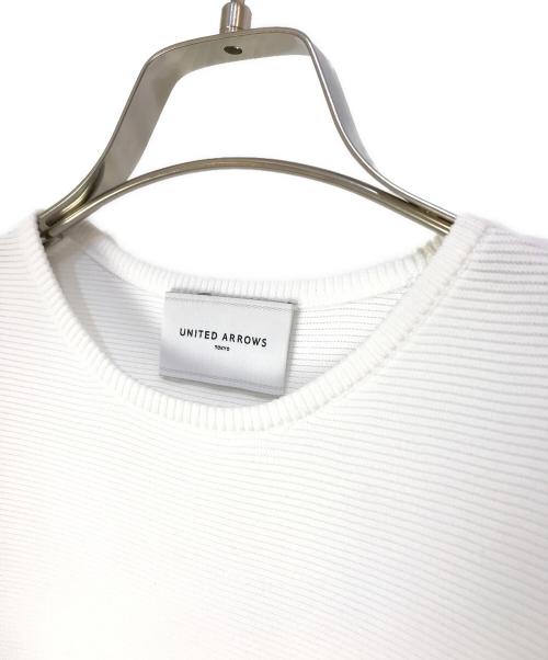 UNITED ARROWS（ユナイテッドアローズ）UNITED ARROWS (ユナイテッドアローズ) パフスリーブ ガーター ニット ホワイト サイズ:-の古着・服飾アイテム