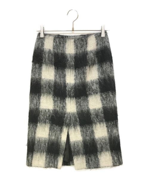 Maison Margiela（メゾンマルジェラ）Maison Margiela (メゾンマルジェラ) モヘアチェック柄スカート グレー サイズ:36の古着・服飾アイテム