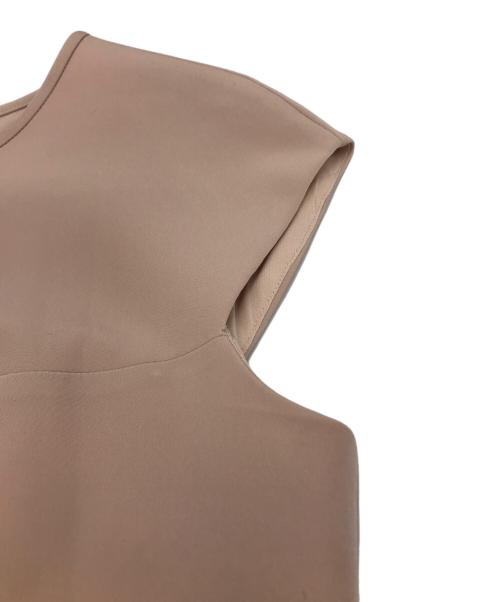 FOXEY NEWYORK（フォクシーニューヨーク）FOXEY NEWYORK (フォクシーニューヨーク) マットストレッチグログラン ワンピース ベージュ サイズ:38の古着・服飾アイテム