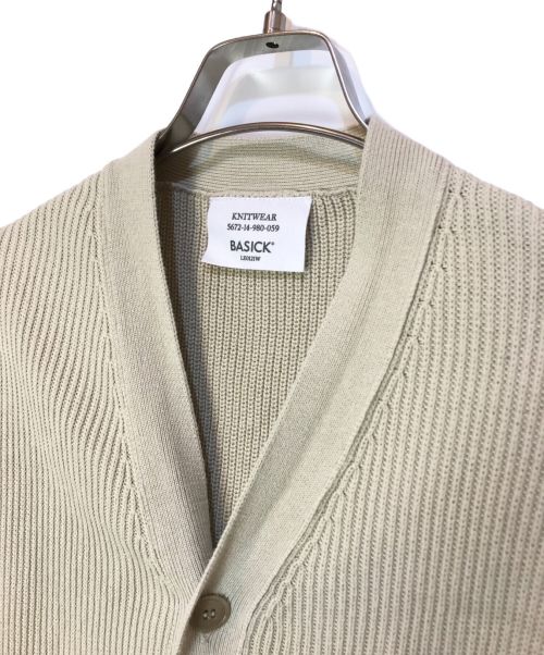 BASICKS（ベイシックス）BASICKS (ベイシックス) ORGANIC GRANDPA CARDIGAN ベージュ サイズ:-の古着・服飾アイテム