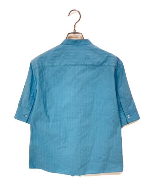 MARNI（マルニ）MARNI (マルニ) スタンドカラーラッフルブラウス スカイブルー サイズ:40の古着・服飾アイテム