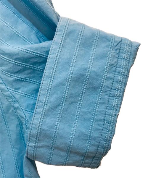 MARNI（マルニ）MARNI (マルニ) スタンドカラーラッフルブラウス スカイブルー サイズ:40の古着・服飾アイテム