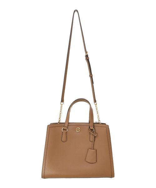 MICHAEL KORS（マイケル・コース）MICHAEL KORS (マイケルコース) シャンタル サッチェル ミディアム 2WAY ショルダーハンドバッグ ブラウン サイズ:-の古着・服飾アイテム