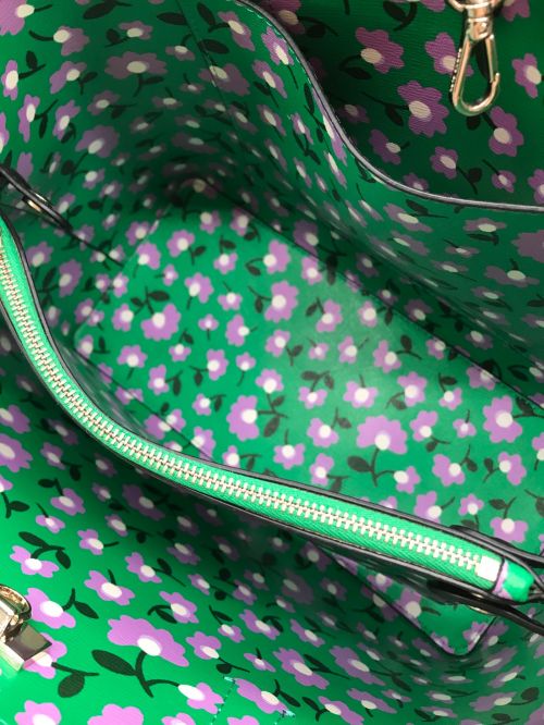 Kate Spade（ケイトスペード）Kate Spade (ケイトスペード) モリー パーティー フローラル ミディアム サッチェル バック ブラック×グリーン サイズ:-の古着・服飾アイテム