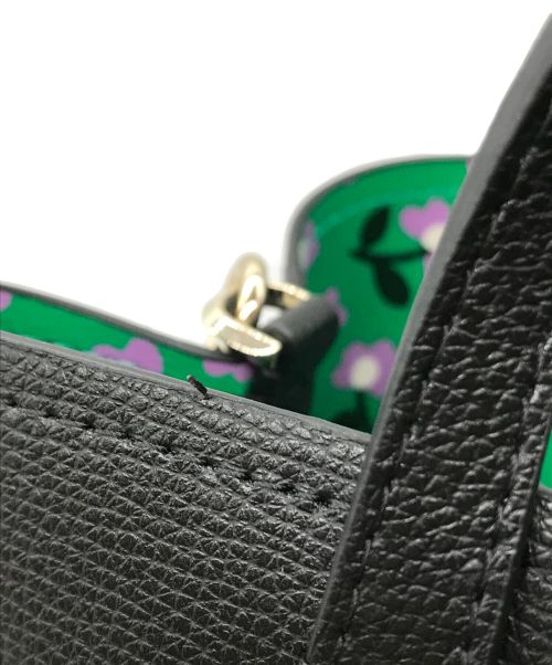 Kate Spade（ケイトスペード）Kate Spade (ケイトスペード) モリー パーティー フローラル ミディアム サッチェル バック ブラック×グリーン サイズ:-の古着・服飾アイテム