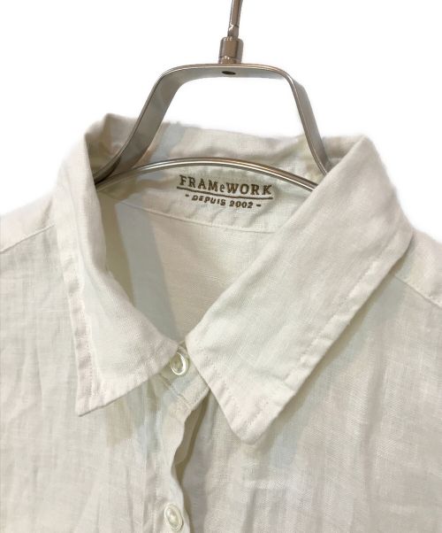 FRAMeWORK（フレームワーク）FRAMeWORK (フレームワーク) フレンチリネンレギュラーカラーシャツ ホワイト サイズ:Fの古着・服飾アイテム