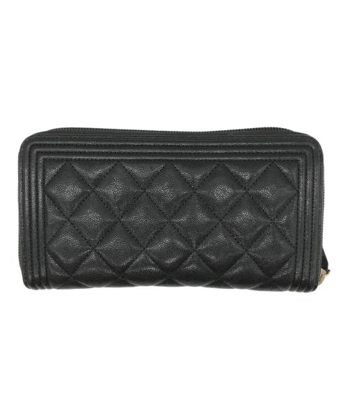 CHANEL（シャネル）CHANEL (シャネル) ラウンドファスナー長財布 ブラック サイズ:-の古着・服飾アイテム