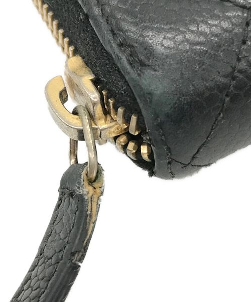 CHANEL（シャネル）CHANEL (シャネル) マトラッセキャビアスキンラウンドジップウォレット ブラック サイズ:-の古着・服飾アイテム