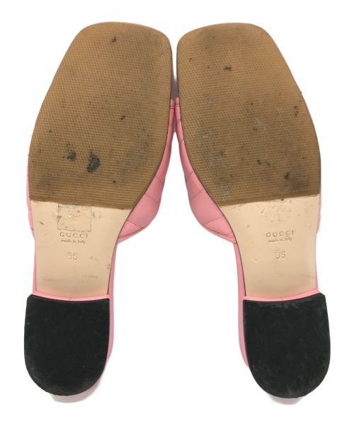 GUCCI（グッチ）GUCCI (グッチ) GGマーモント ミュールサンダル ピンク サイズ:36の古着・服飾アイテム
