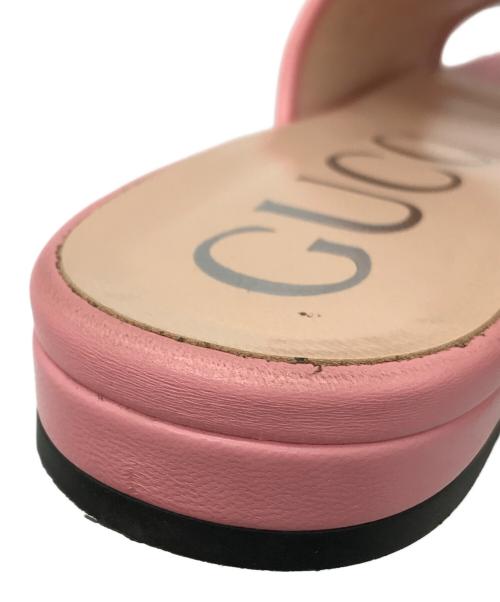 GUCCI（グッチ）GUCCI (グッチ) GGマーモント ミュールサンダル ピンク サイズ:36の古着・服飾アイテム