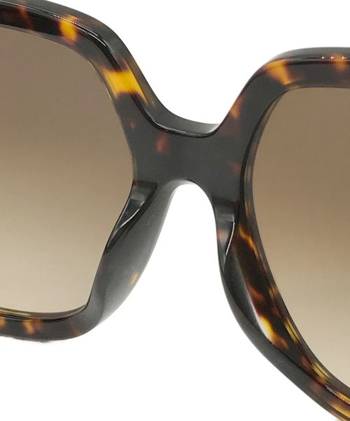 TORY BURCH（トリーバーチ）TORY BURCH (トリーバーチ) ミラー オーバーサイズ スクエア サングラス dark tortoise / brown gradient サイズ:56□18-145-51の古着・服飾アイテム