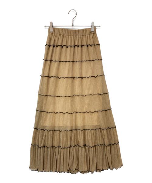 COCODEAL（ココディール）COCODEAL (ココディール) シアーシャーリングティアードスカート ブラウン サイズ:1の古着・服飾アイテム