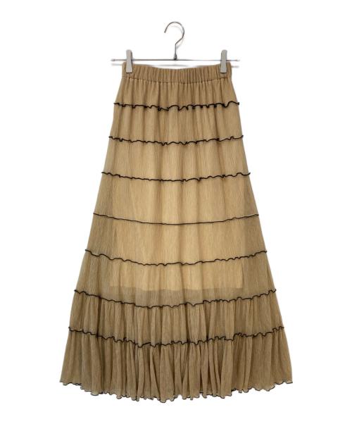 COCODEAL（ココディール）COCODEAL (ココディール) シアーシャーリングティアードスカート ブラウン サイズ:1の古着・服飾アイテム