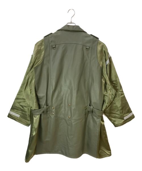 blackmeans（ブラックミーンズ）blackmeans (ブラックミーンズ) TRENCH COAT / トレンチコート / 切替レザーコート 945-77TJ349-1 オリーブ×グリーン サイズ:4の古着・服飾アイテム
