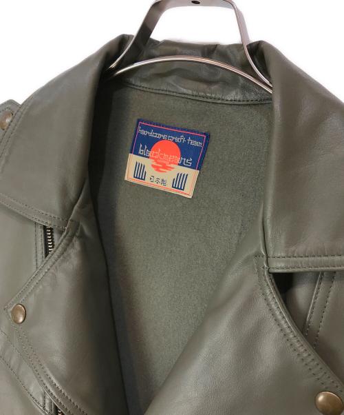 blackmeans（ブラックミーンズ）blackmeans (ブラックミーンズ) TRENCH COAT / トレンチコート / 切替レザーコート 945-77TJ349-1 オリーブ×グリーン サイズ:4の古着・服飾アイテム