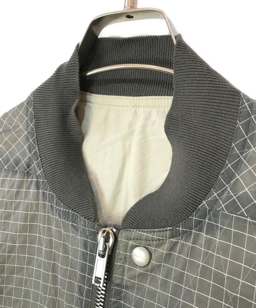 RICK OWENS（リックオウエンス）RICK OWENS (リックオウエンス) グリッドパターン ボンバージャケット グレー サイズ:36の古着・服飾アイテム