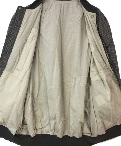 RICK OWENS（リックオウエンス）RICK OWENS (リックオウエンス) グリッドパターン ボンバージャケット グレー サイズ:36の古着・服飾アイテム