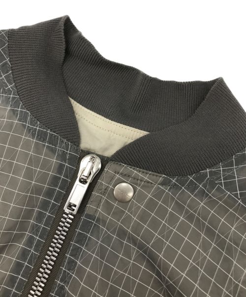 RICK OWENS（リックオウエンス）RICK OWENS (リックオウエンス) グリッドパターン ボンバージャケット グレー サイズ:36の古着・服飾アイテム