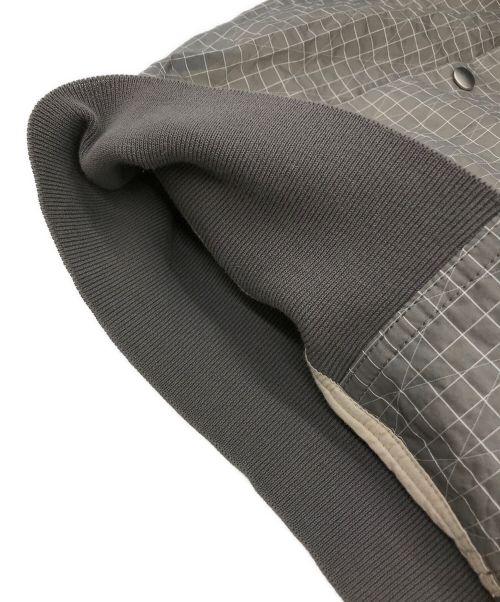 RICK OWENS（リックオウエンス）RICK OWENS (リックオウエンス) グリッドパターン ボンバージャケット グレー サイズ:36の古着・服飾アイテム