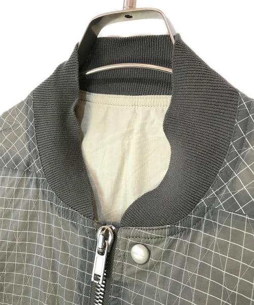 RICK OWENS（リックオウエンス）RICK OWENS (リックオウエンス) グリッドパターン ボンバージャケット グレー サイズ:36の古着・服飾アイテム