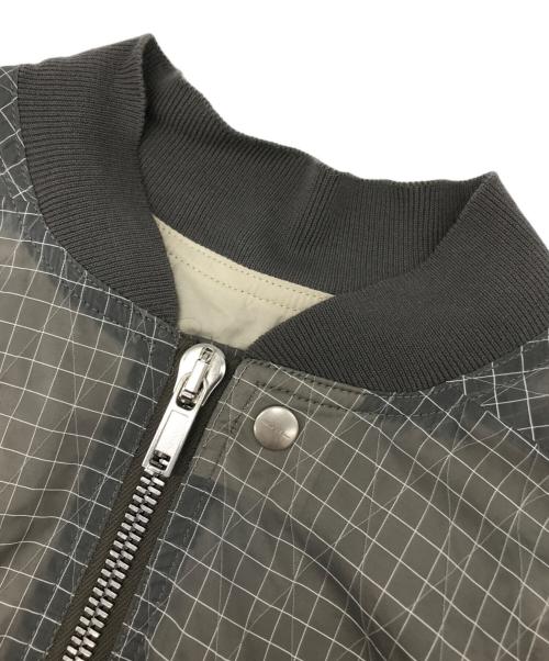RICK OWENS（リックオウエンス）RICK OWENS (リックオウエンス) グリッドパターン ボンバージャケット グレー サイズ:36の古着・服飾アイテム