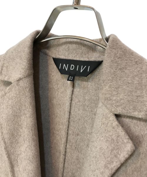 INDIVI（インディヴィ）INDIVI (インディヴィ) ハミルトンウール リバーテーラーコート ベージュ サイズ:3の古着・服飾アイテム