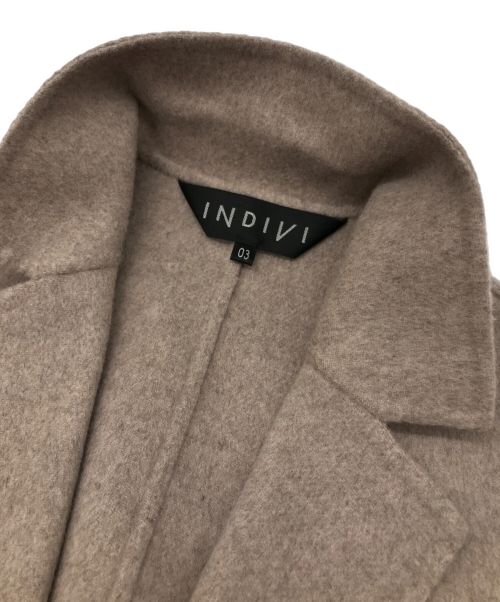 INDIVI（インディヴィ）INDIVI (インディヴィ) ハミルトンウール リバーテーラーコート ベージュ サイズ:3の古着・服飾アイテム