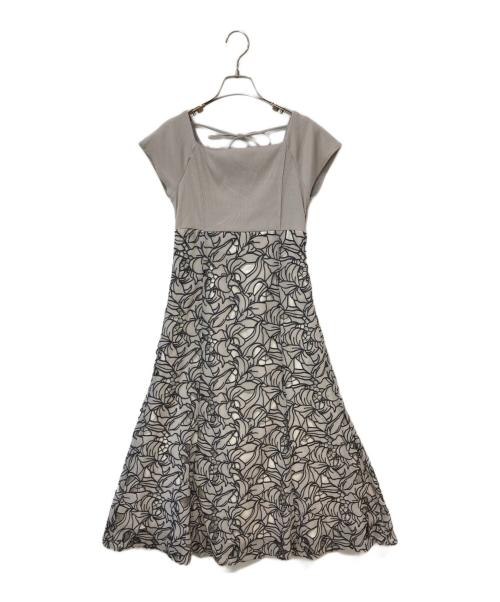 MERCURY DUO（マーキュリーデュオ）MERCURY DUO (マーキュリーデュオ) カットワーク刺繍ドッキングワンピース グレー サイズ:Sの古着・服飾アイテム