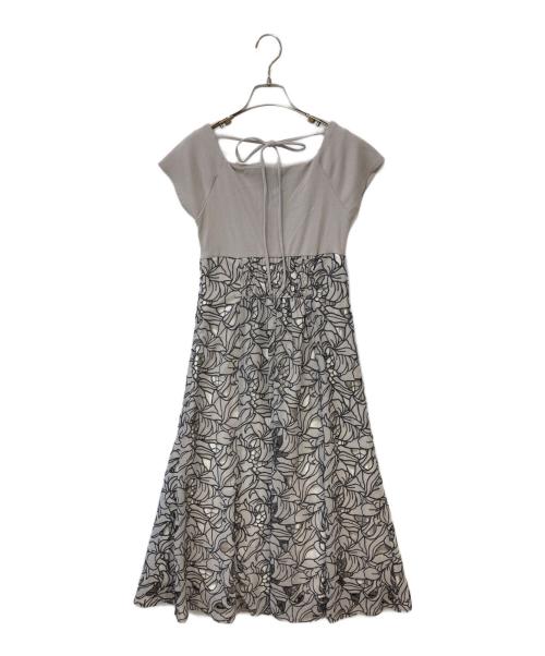 MERCURY DUO（マーキュリーデュオ）MERCURY DUO (マーキュリーデュオ) カットワーク刺繍ドッキングワンピース グレー サイズ:Sの古着・服飾アイテム