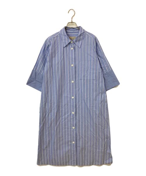 MARGARET HOWELL（マーガレットハウエル）MARGARET HOWELL (マーガレットハウエル) WIDE PJ STRIPE COTTONワンピース ブルー サイズ:2の古着・服飾アイテム
