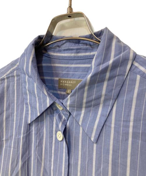 MARGARET HOWELL（マーガレットハウエル）MARGARET HOWELL (マーガレットハウエル) WIDE PJ STRIPE COTTONワンピース ブルー サイズ:2の古着・服飾アイテム