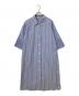 MARGARET HOWELL（マーガレットハウエル）の古着「WIDE PJ STRIPE COTTONワンピース」｜ブルー