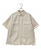 Spick and Spanスピック＆スパン）の古着「ガーメントダイサファリシャツ」｜アイボリー