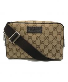 GUCCI（グッチ）の古着「GGキャンバスボディバッグ」｜ベージュ