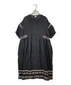 TSUHARU by samansa Mos2ツハル バイ サマンサモスモス）の古着「夏花刺繍レースワンピース」｜ブラック