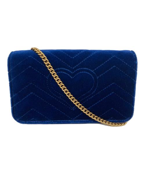 GUCCI（グッチ）GUCCI (グッチ) スモールチェーンショルダーバッグ ブルーの古着・服飾アイテム