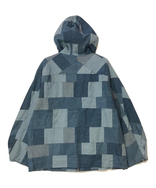 KUON（クオン）KUON (クオン) Denim Patchwork Kimono Sleeve Hooded Blouson ブルー サイズ:XLの古着・服飾アイテム