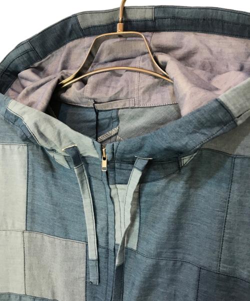 KUON（クオン）KUON (クオン) Denim Patchwork Kimono Sleeve Hooded Blouson ブルー サイズ:XLの古着・服飾アイテム